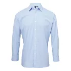 Premier hosszú ujjú ing Gingham 115 világoskék-fehér