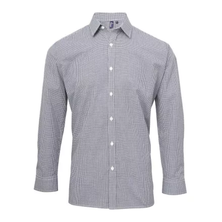 Premier hosszú ujjú ing Gingham 115 tengerkék-fehér