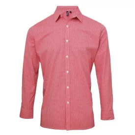 Premier hosszú ujjú ing Gingham 115 piros-fehér