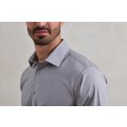 Premier hosszú ujjú ing Popline Stretch 115 ezüst