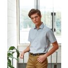 Premier rövid ujjú ing Popline Stretch 115 ezüst