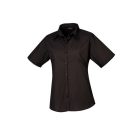 Premier rövid ujjú női ing Poplin 105 fekete