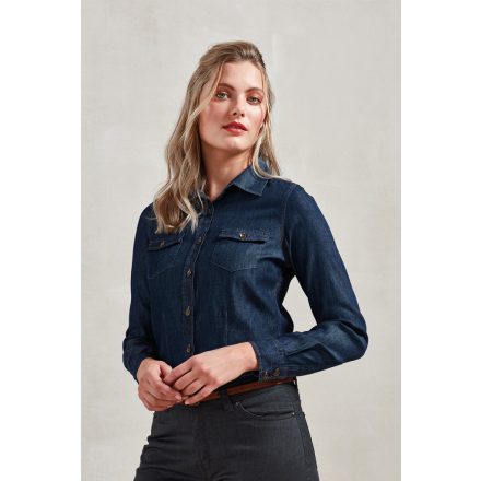 Premier hosszú ujjú női ing Jeans 155 farmerkék