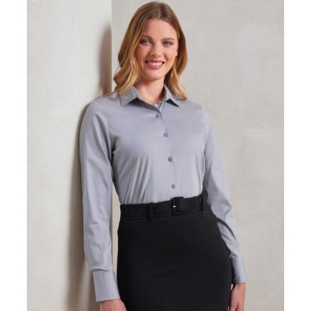 Premier hosszú ujjú női blúz Popline Stretch 115 ezüst