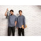 Premier uniszex séfkabát PR657 acélszürke