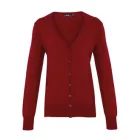 Premier női kötött kardigán Button-Through bordó