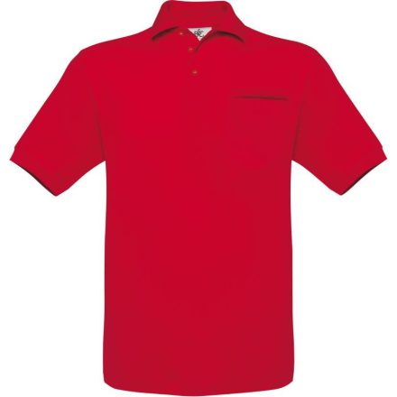 B&C galléros póló Safran Pocket 180 piros