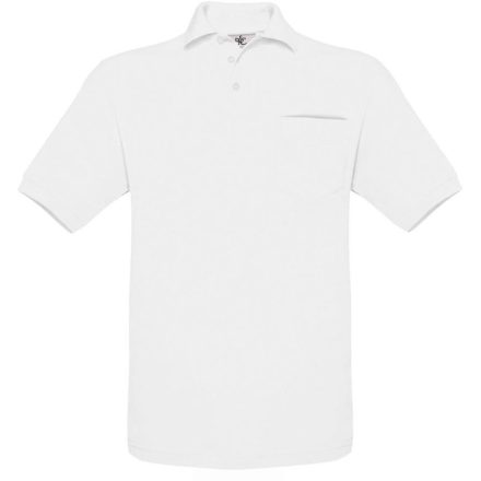 B&C galléros póló Safran Pocket 180 fehér