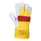 Portwest marhabőr rakodókesztyű Classic Chrome Rigger A219 szürke-sárga-piros