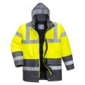   Portwest jól láthatósági kabát Kontraszt Traffic fluo-sárga-szürke