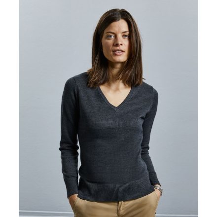 Russell Ladies’ V-Neck Knitted Pullover