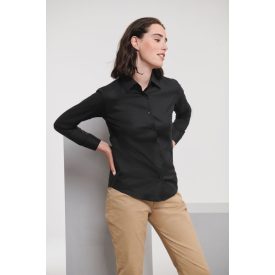 Russell hosszú ujjú női ing Oxford 135 fekete