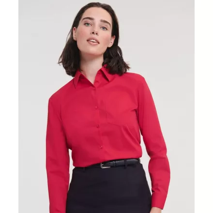 Russell hosszú ujjú női ing Poplin Blouse LS 110 piros