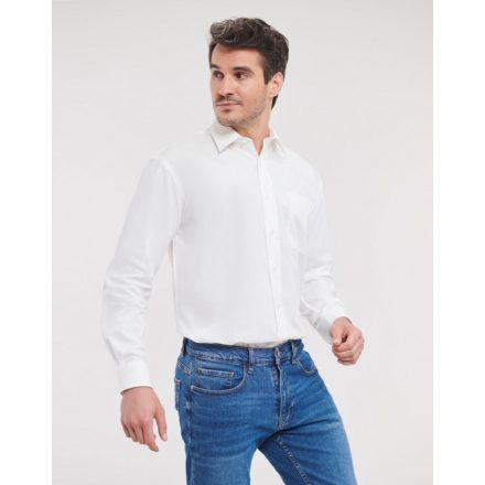 Russell hosszú ujjú ing Cotton Poplin 120 fehér