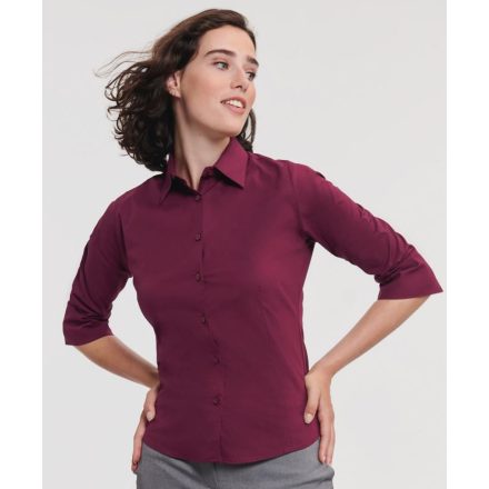 Russell 3/4 ujjú női ing Tailored Blouse 140 bordó
