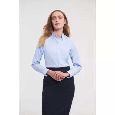 Russell hosszú ujjú női ing Herringbone Shirt LS 130 világoskék