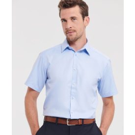 Russell rövid ujjú ing Herringbone 130 világoskék