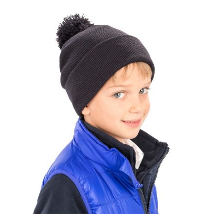 Result gyerek sapka Pom Pom fekete