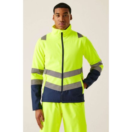 Regatta láthatósági softshell dzseki Pro Hi-Vis sárga-tengerkék