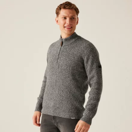 Regatta kötött pulóver Solomon 545 melírozott sötétszürke