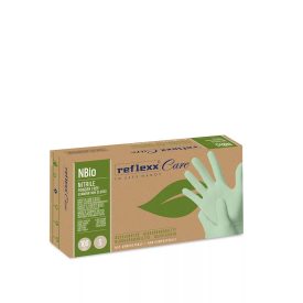   Reflexx púdermentes nitril kesztyű NBio pasztell zöld 100 db/csomag