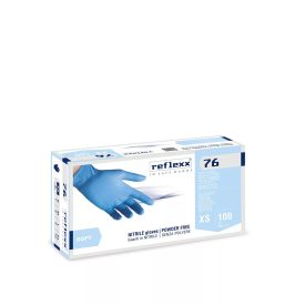 Reflexx púdermentes nitril kesztyű R76 kék 100 db/csomag