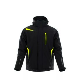   Sara bélelt softshell kabát Comfort Winter 320 fekete-fluo-sárga