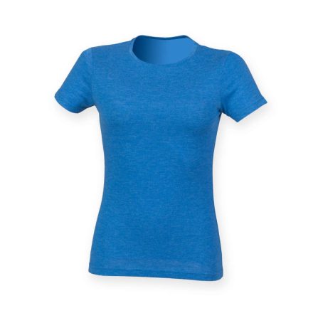 SkinniFit női póló Tri-Blend 160 melírozott kék