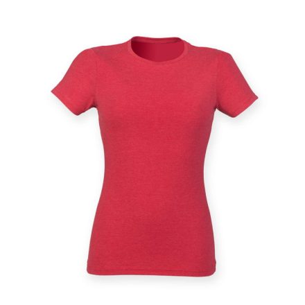 SkinniFit női póló Tri-Blend 160 melírozott piros