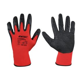 4WRK latexhab mártott kesztyű Shamal piros-fekete