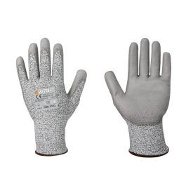   4WRK PU mártott vágásbiztos kesztyű Shield Cut HPPE szürke