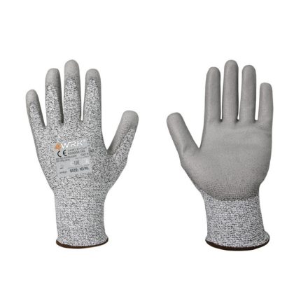 4WRK PU mártott vágásbiztos kesztyű Shield Cut HPPE szürke