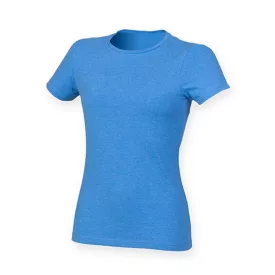 SkinniFit női póló Feel Good Stretch 165 melírozott kék