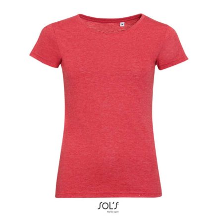 Sol's női póló Mixed 150 melírozott piros