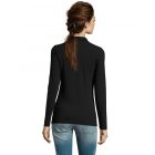 Sol's hosszú ujjú galléros női póló Perfect Piqué 180 fekete