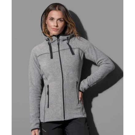 Active női pulóver Power Fleece Jacket 280 melírozott szürke