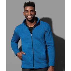 Active pulóver Knit Fleece Jacket 280 melírozott kék