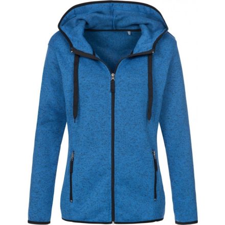 Active női pulóver Knit Fleece Jacket 280 melírozott kék