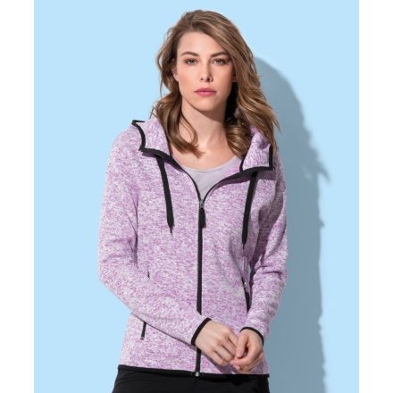 Active női pulóver Knit Fleece Jacket 280 melírozott lila