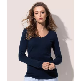   Stars hosszú ujjú női póló V-Neck Claire 170 marina kék