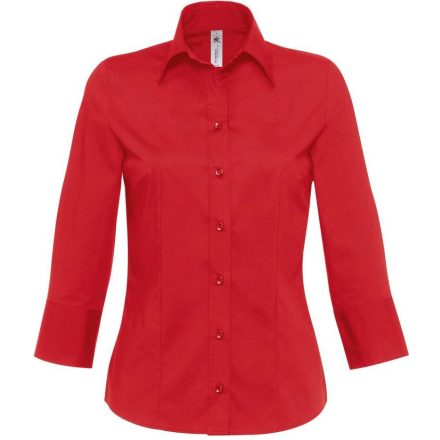 B&C 3/4 ujjú női ing Milano 135 piros