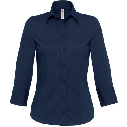 B&C 3/4 ujjú női ing Milano 135 tengerkék