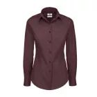 B&C hosszú ujjú női ing Black Tie Elastane 135 bordó