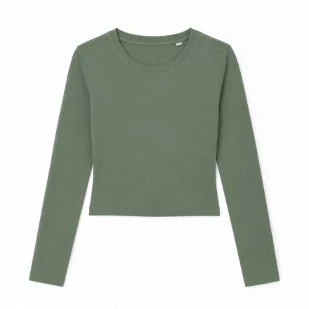 True Blanks hosszú ujjú női póló Fitted 180 olajzöld