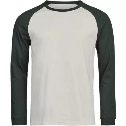 Tee Jays hosszú ujjú póló Urban Baseball T 185 cement-sötétzöld