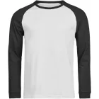 Tee Jays hosszú ujjú póló Urban Baseball T 185 fehér-fekete