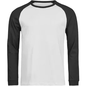   Tee Jays hosszú ujjú póló Urban Baseball T 185 fehér-fekete