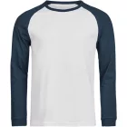 Tee Jays hosszú ujjú póló Urban Baseball T 185 fehér-indigó