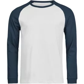   Tee Jays hosszú ujjú póló Urban Baseball T 185 fehér-indigó