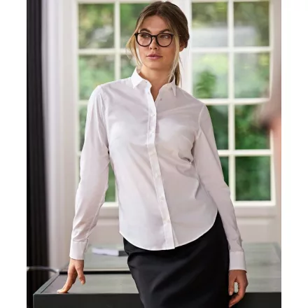 Tee Jays hosszú ujjú női blúz Luxury Stretch  113 fehér